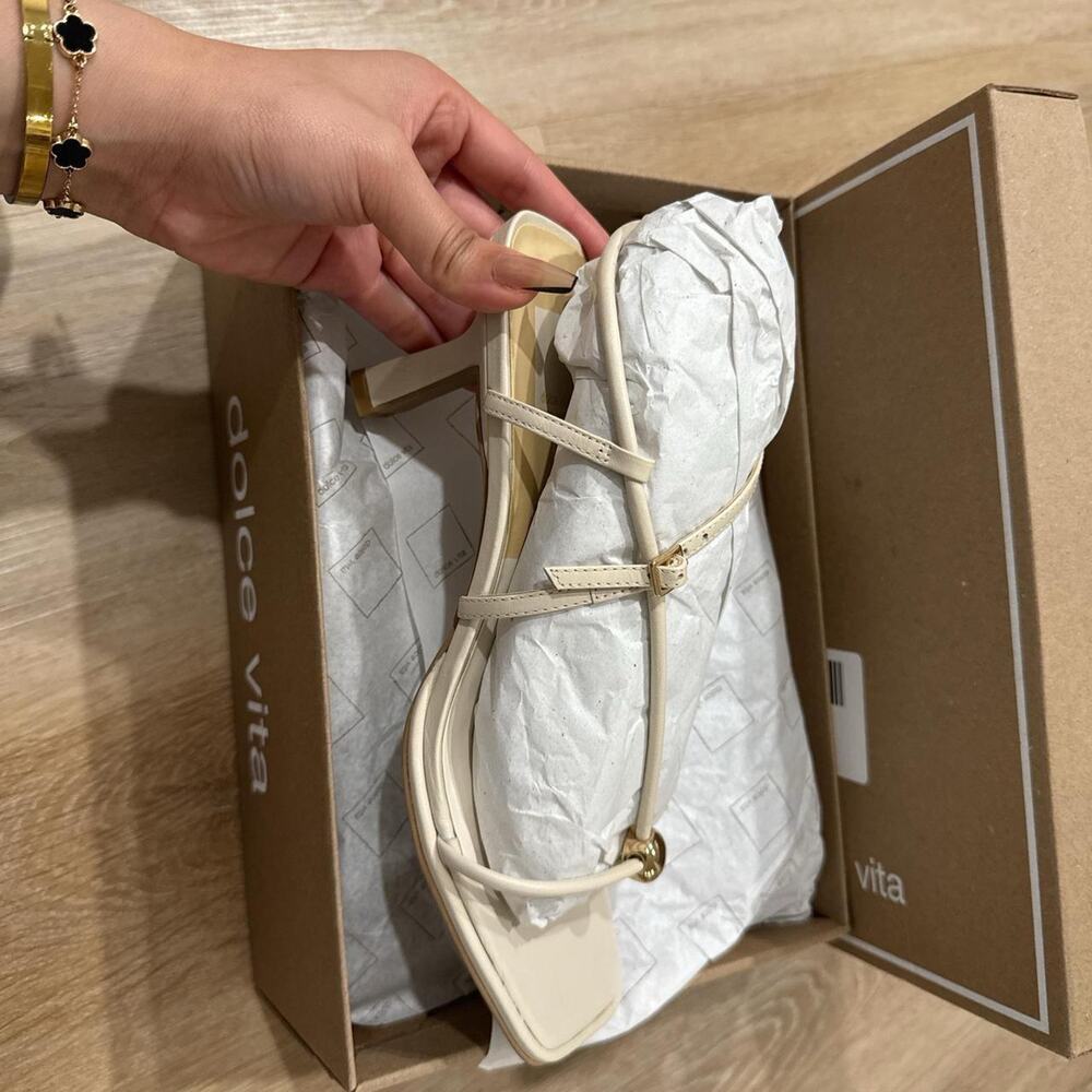 Dolce vita cream leather heels